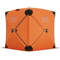 thumbnail image 1 of Portable Ice Fishing Tent Spacious 3 to 4 Person Pop-Up Ice Shack for Winter Fishing Ice Fishing Shelter with Oxford Fabric, Cotton Padding, Orange, 1 of 8