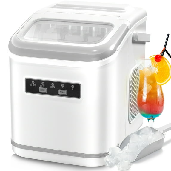 WAA Portable Ice Maker, 26 Lb Maximum Output, White