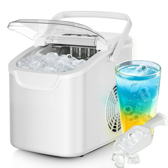 WAA Portable Ice Maker, 26 Lb Maximum Output, White