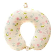 Portable Ice Silk Neck Pillow U Shaped Memory Foam Support with Front Closure for Flight Use Travel Workday Breaks and Easy Carry