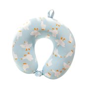 Portable Ice Silk Neck Pillow U Shaped Memory Foam Support with Front Closure for Flight Use Travel Workday Breaks and Easy Carry