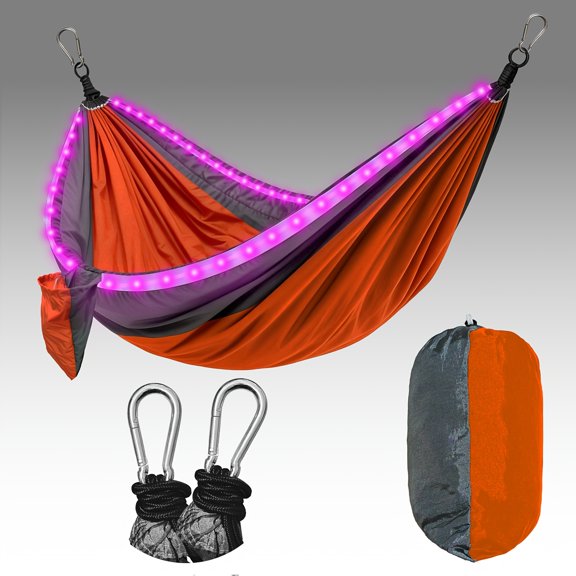 Portable Illuminated Hammock for Camping, Includes Hanging Kit, Suitable for Two People, Without Battery