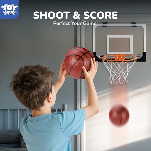Portable Indoor Basketball Hoop Set with 4  Balls - Easy Installation for Kids & Adults
