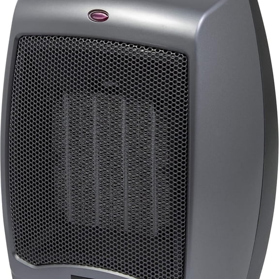 Portable Indoor Electric Ceramic Space Heater with Tip-Over ty Switch, Overheat Protection and tat, 2 Speeds, for Home, 9.2 Inches, Dark Gray, 1500W, 754201
