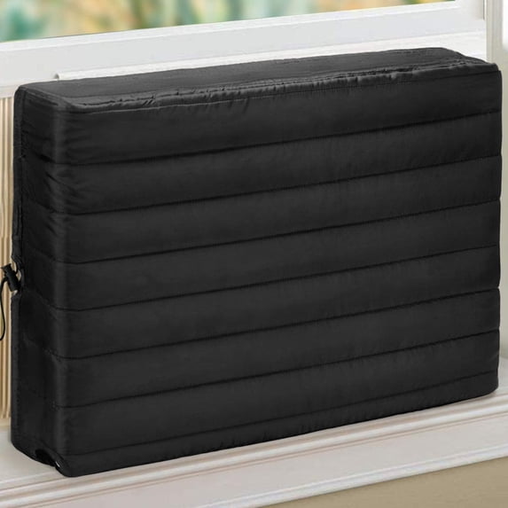 Portable Indoor Window Air Conditioner Cover, AC Covers for Inside Window with Free Drawstring Unit 17 x 14 x 2.5 inches (L x H x D) - Black
