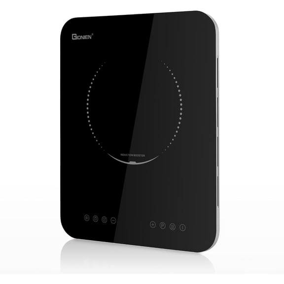 Portable Induction Cooktop 1200W,Single Hot Plate Countertop Burner 110~120V,Sensor Touch Electric Cooker,10 Power,0.94Ultra Thin,6.69 Heating Coils,Child Safety Lock,Timer