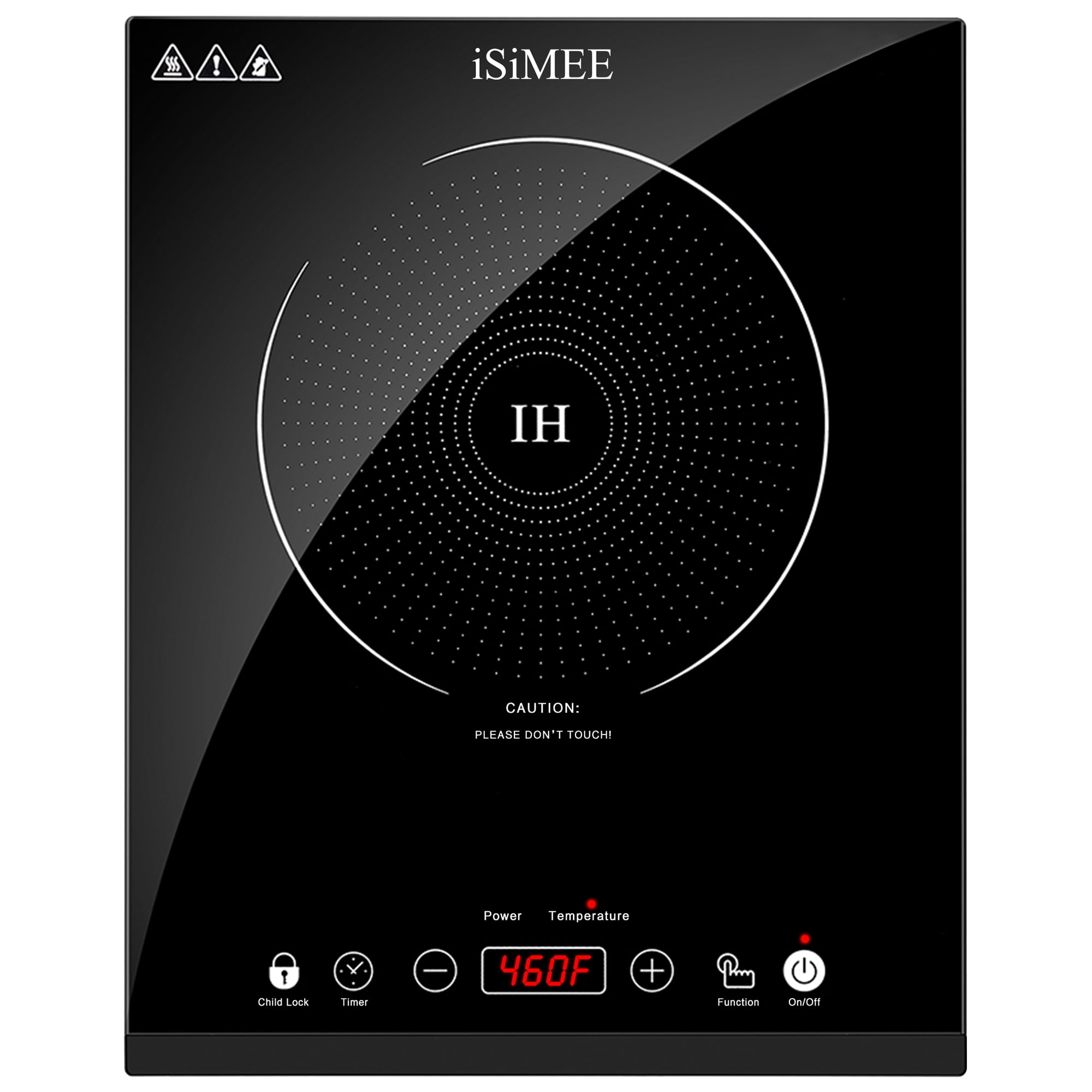 Portable Induction Cooktop, 1800W Sensor Touch Electric Induction Cooker Cooktop with Kids Safety Lock, Countertop Burner with Timer, 9 Power Levels Suitable for Iron, Stainless Steel Cookware