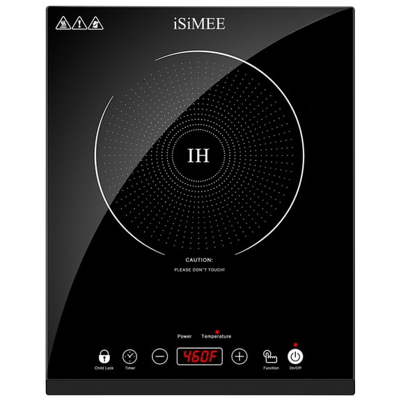 Portable Induction Cooktop, 1800W Sensor Touch Electric Induction Cooker Cooktop with Kids Safety Lock, Countertop Burner with Timer, 9 Power Levels Suitable for Iron, Stainless Steel Cookware