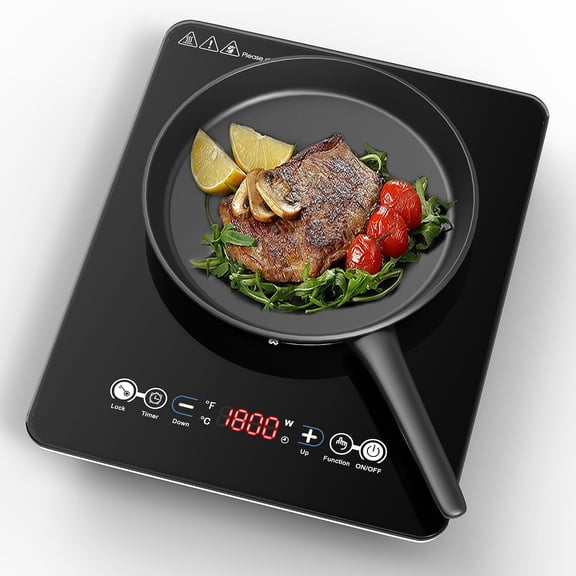 Portable Induction Cooktop 1800W Single Burner with 9 Temperature and Power Levels 3-Hour Timer and Safety Lock Bestseling