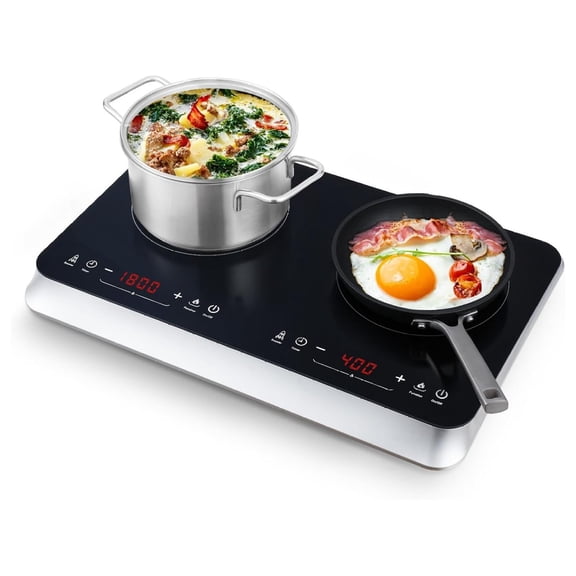 Portable Induction Cooktop 2 Burner, 1800W with Booster