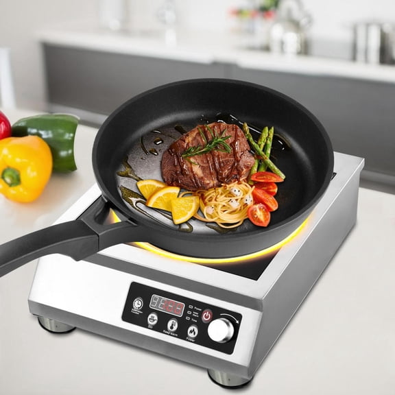 Portable Induction Cooktop Burner, Induction Hot Plate with LCD Sensor Touch 4200w, Silver