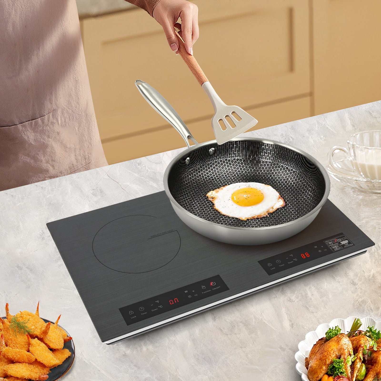 Portable Induction Cooktop Countertop Dual Cooker Burner Stove Hot Plate 4000W
