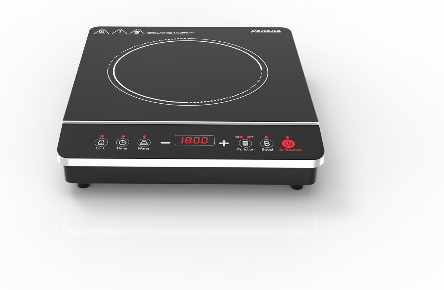 Portable Induction Cooktop Hot Plate 1800W with 10 Temp Levels, Timer, Auto-Shut-Off, Touch Panel, LED Display, Child Safety Lock