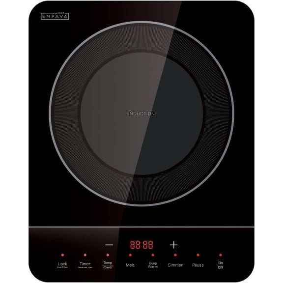 Portable Induction Hot Plate Cooktop, Countertop Electric Stove with Single Burner, 3 Preset Modes, Shatterproof Glass Top, 110~120V Plug-In for Kitchen, RV, and Outdoor Camping