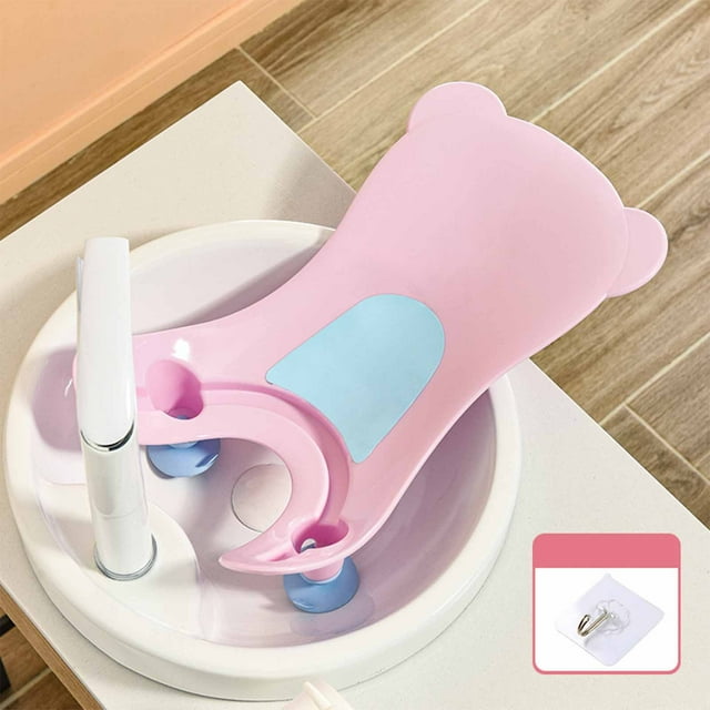 Portable Infant Bath Buttock Washing Tool - Ergonomic Baby Buttocks Basin for Counter Sink or Bathtub, Adjustable 4-Gear Design, Drainage Outlet, Safe & Easy for Daily Use, Space-Saving Storage Hook