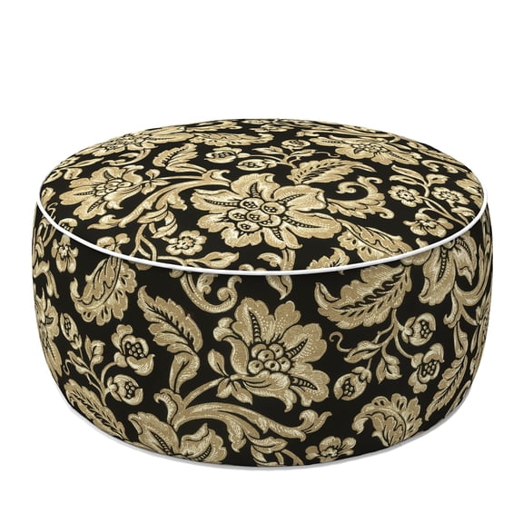 Portable Inflatable Outdoor Ottoman, Round Patio Footrest Stool (21”x 9”), All-Weather Fade-Resistant Footstool for Garden, Camping, Poolside & Home Use (Space-Saving & Lightweight)