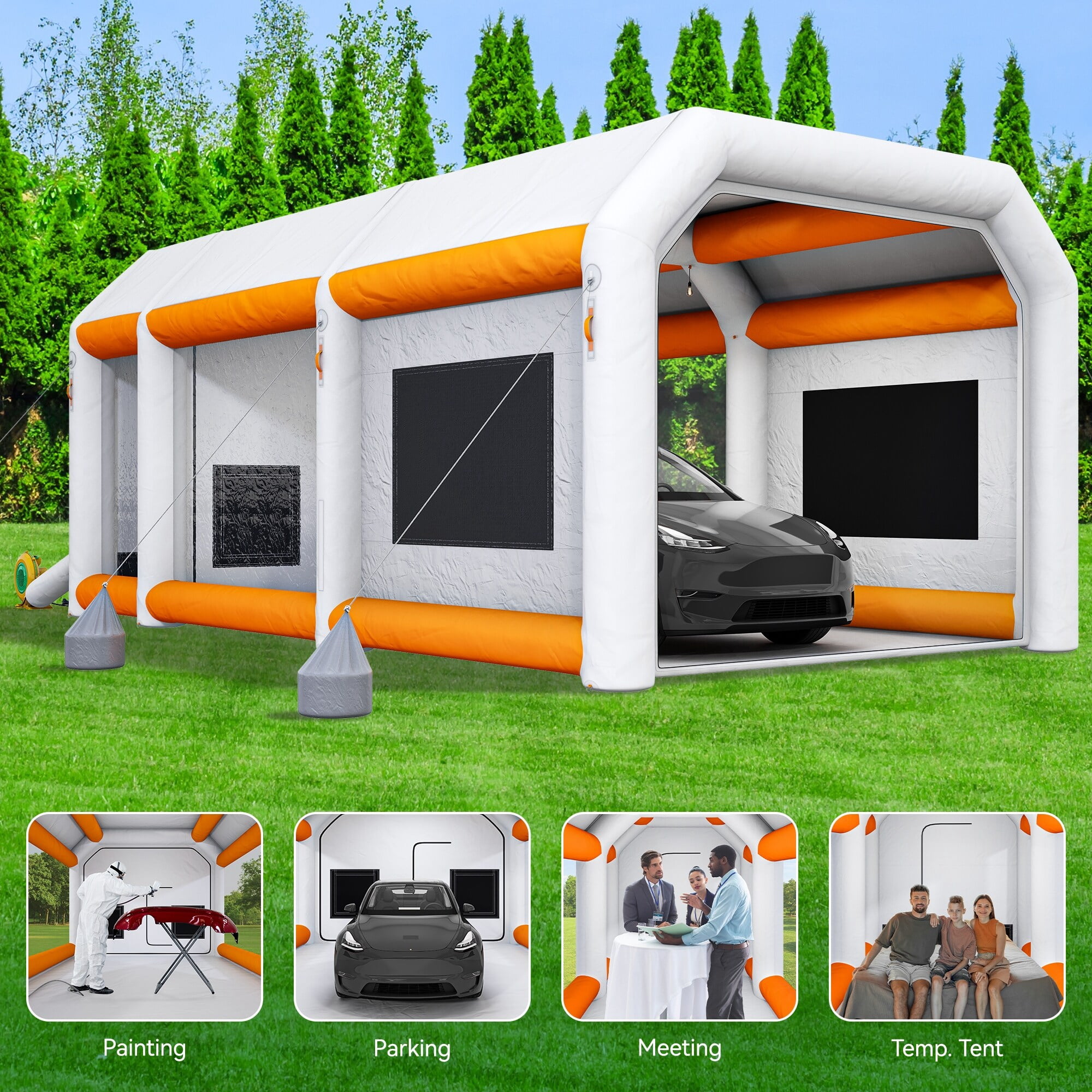 Portable Inflatable Paint Booth Carport with Air Filter System 334.6