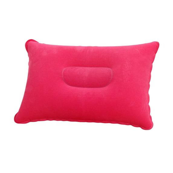 Portable Inflatable Pillow with Flocked Surface for Camping, Travel, and Beach Use - Soft Support for Hiking, Fishing, and Outdoor Relaxation