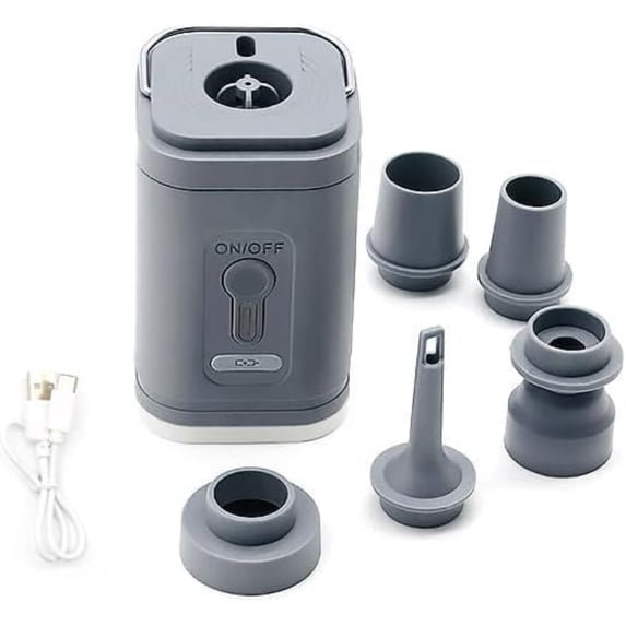 Portable Inflatable Pump - Cordless Electric Balloon Air Pump, Rechargeable Mini Inflator Deflator with LED Camping Lantern for Camping, Inflatable Pool, Air Mattress and Swimming Ring