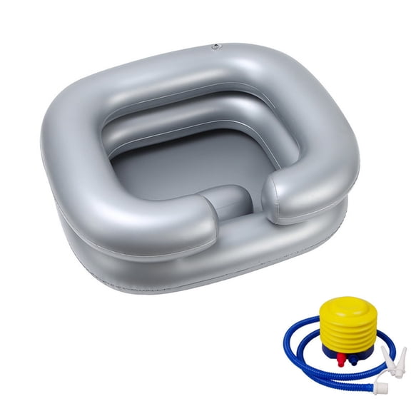 Portable Inflatable Shampoo Basin with Air Pump - Double-Layer Thickened Design, Ideal for Bedridden Individuals, Care, And Home Applications