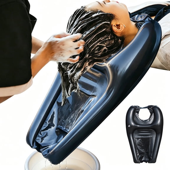 Portable Inflatable Shampoo Bowl Hair Washing Basin,Foldable PVC Shampoo Sink for Home Travel Camping Outdoor Use,Easy Setup and Storage