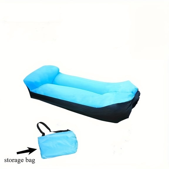 Portable Inflatable Sofa And Chair Combination - Heavy-Duty Single Outdoor Bed-Like Recliner, Quick Inflation/Deflation, Light And Compact, Suitable for Camping, Beach, Backyard - Design (No Need)