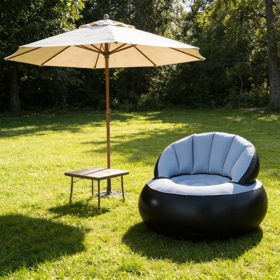 Portable Inflatable Sofa Outdoor Recliner - PVC Air Couch for Camping, Beach, Travel - Lightweight Easy Inflate Deflate Lazy Lounge Furniture