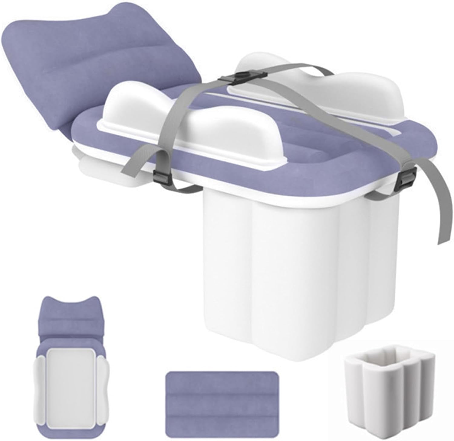 Portable Inflatable Travel Bed with Pump, Comfortable Air Mattress for Car, Plane & Camping, Includes Storage Bag and Patch Kit(RL Grey 1 Set)