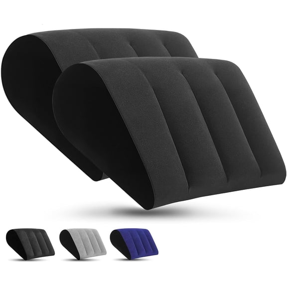 Portable Inflatable Wedge Pillow for Sleeping - 2 Pack Body Positioner for Body Support,18in Adjustable Camping Cushion,Lightweight Bed Back Elevation Partner Traveling Pillows,Fast Inflation Wedges