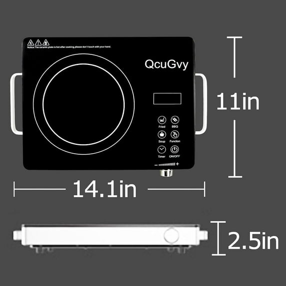 Portable Infrared Burner 3500W with 3 Hours Timer - Electric Hot Plate Touch Control Glass Cooktop for Cooking