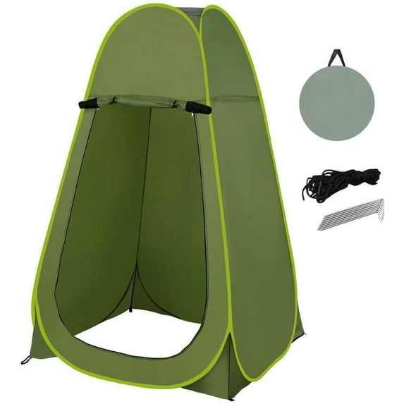 Portable Instant Camping Pop Up Tent - Camping Beach Shade Outdoor Setup for Privacy Shower, Toilet for Family Camping Hiking & Traveling Tent with Bag (Green)