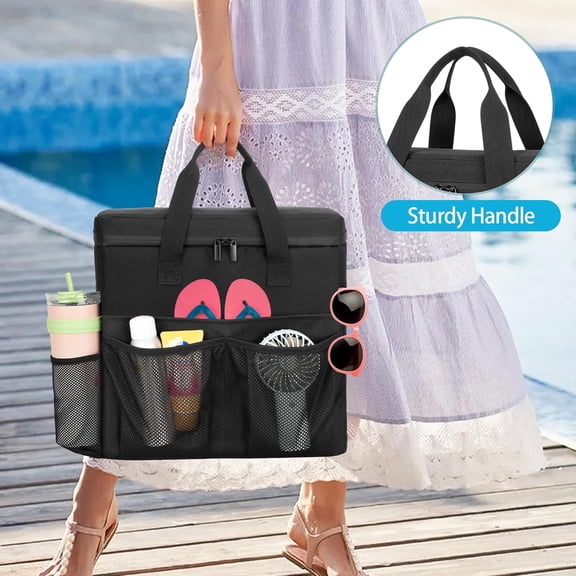 Portable Insulated Cooler Bag, Leakproof Beach Cooler Bag Compatible with Original XL Bogg Bag, Can Cooler Tote Bag for Beach, Camping, Picnic, Road Trips, Travel Cooler for Men and Women