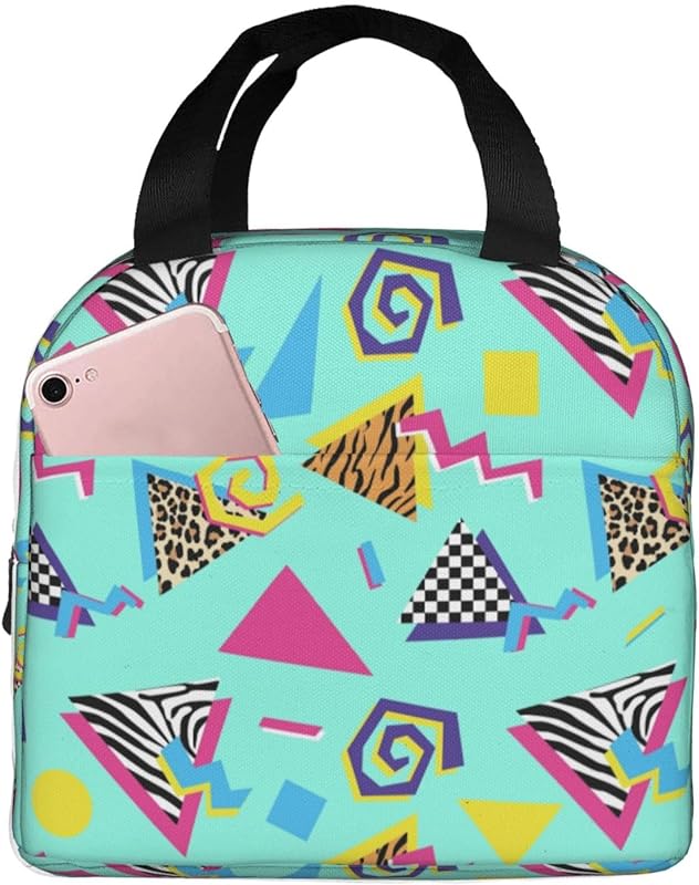 Portable Insulated Lunch Bag for Cute Funny Cartoon Dinosaurs Sky Blue