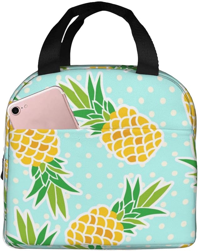 Portable Insulated Lunch Bag for Cute Funny Cartoon Dinosaurs Sky Blue