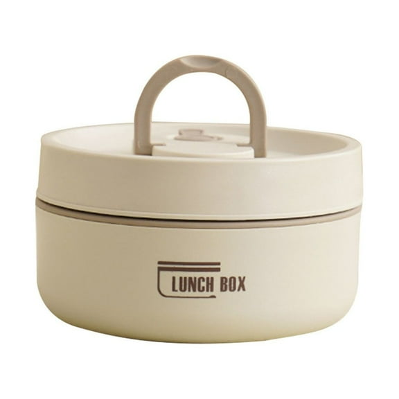 Portable Insulated Lunch Container,Separate Stackable Stainless Steel Lunch Container,Bento Box Hot Food Lunch Containers with Airtight Lid,Leakproof Thermal Food Container for Picnic,(Beige,420 ml)