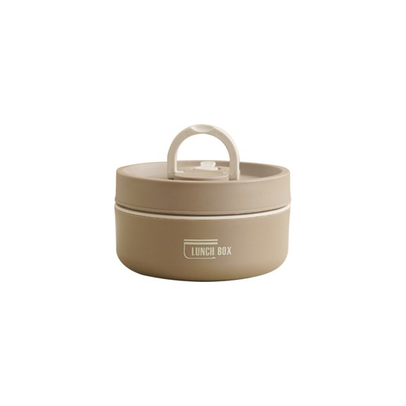 Portable Insulated Lunch Container,Separate Stackable Stainless Steel Lunch Container,Bento Box Hot Food Lunch Containers with Airtight Lid,Leakproof Thermal Food Container for Picnic,(Brown,420 ml)