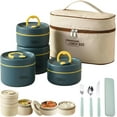 thumbnail image 1 of Portable Insulated Lunch Container Set, 2/3/4 Tier Separate Stackable Stainless Steel Lunch Container with Insulated Lunchs Bag, Bento Box Hot Food Lunch Containers to Microwave, 1 of 7