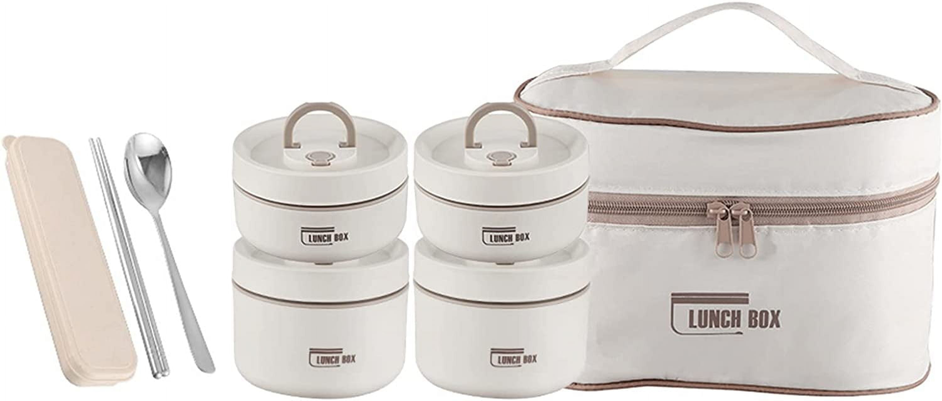 Kitchen Details Stainless Steel 1 Tier Insulated Lunch Box - White