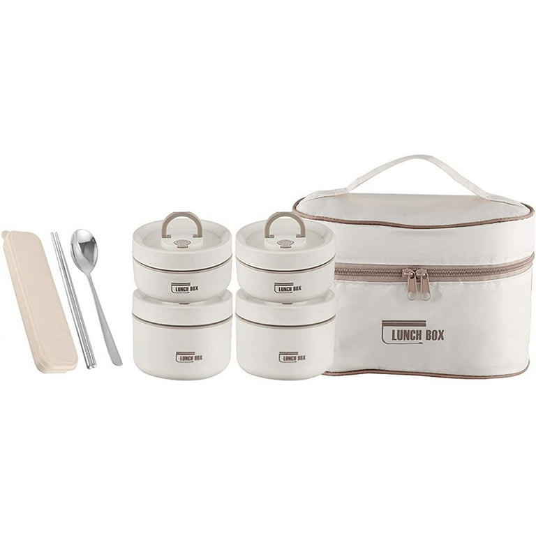 mnjin portable insulated lunch container set stackable stainless