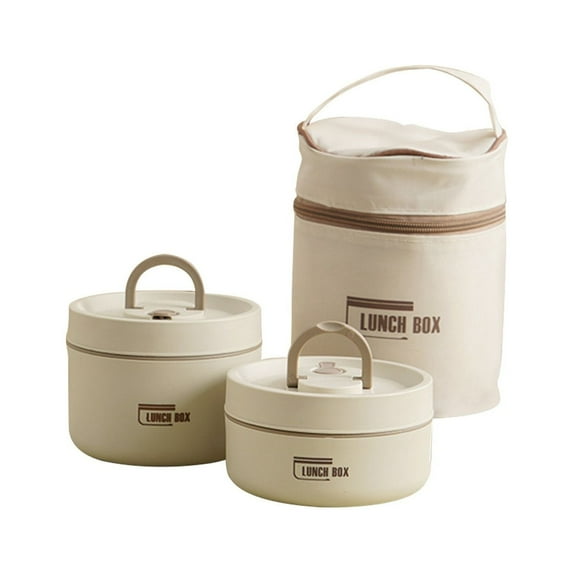 Portable Insulated Lunch Container Set, Stackable Stainless Steel Bento Box with Thermal Bag, Leak-Proof Lunch Box for office Work Picnic Travel, Keeps Food Warm 3-4 Hours, 2X Lunch Boxes