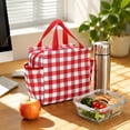 thumbnail image 1 of Portable Insulated Lunch Cooler Bag For Travel Office Picnic Camping Outdoor - Reusable Thermal Lunch Box With Handle, Red, 9.84x9.84x5.51 Inch, 1 of 7
