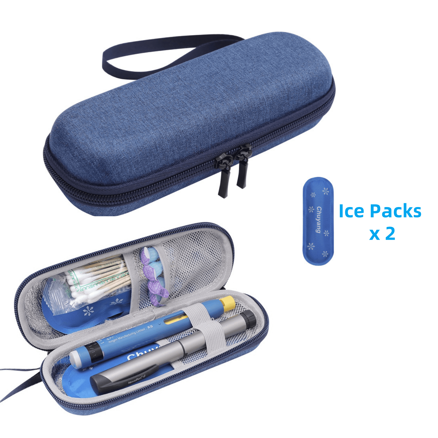 Portable Insulin Cooler Travel Case With Ice Pack - Organizer For Pens & Needles