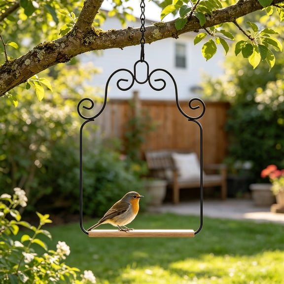 Portable Iron Bird Stand with Swings - Durable Tabletop Parrot Perch for Small Birds, Parakeets & Cockatiels - Perfect for Travel & Training