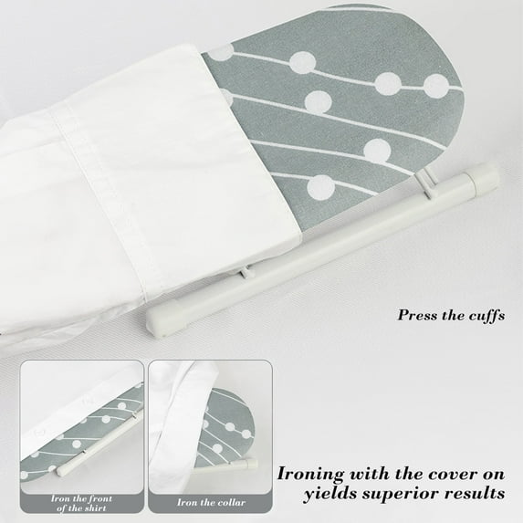 Portable Ironing Sleeve for Collars and Cuffs – Foldable Mini Ironing Board 10.2Inch Small Pressing Pad for Shirts Travel Dorm Laundry Compact Ironing Mat