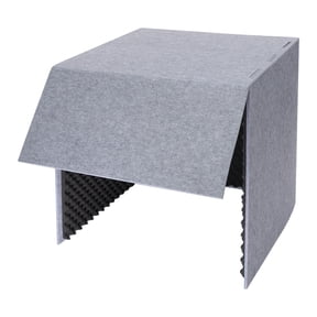 Portable Isolation Booth Desktop Soundproof Cover, Vocal Sound Absorbing Shield, Vocal Recording Booth, Sound Proof Foam Room, Microphone Isolation Booth Cube, for Office, Home Studio (Black)