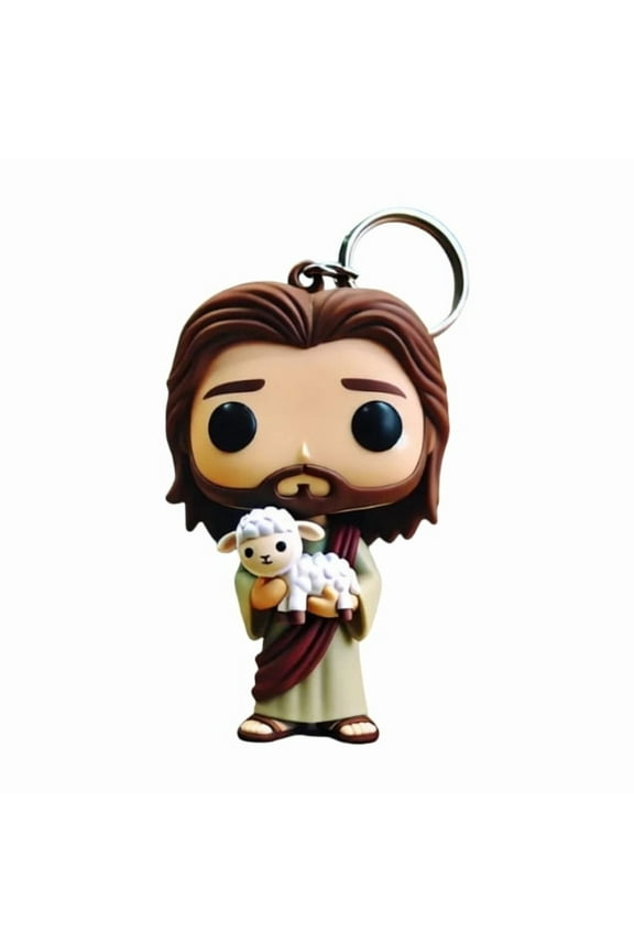 Portable Jesus Figure Keychain Acrylic Exquisite Jesus Keychain for Keys Bags & Car Decor Religious Gift for Believers