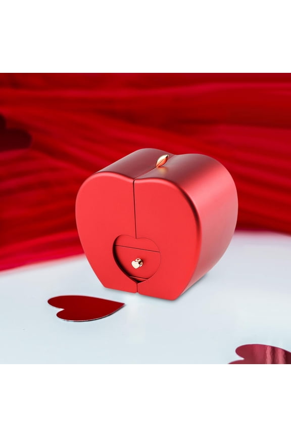 Portable Jewelry Box Holiday Gift Box Waterproof Multifunction Rings Storage Box for Valentine'S Day Jewelry Box Earring Pendant Rings red