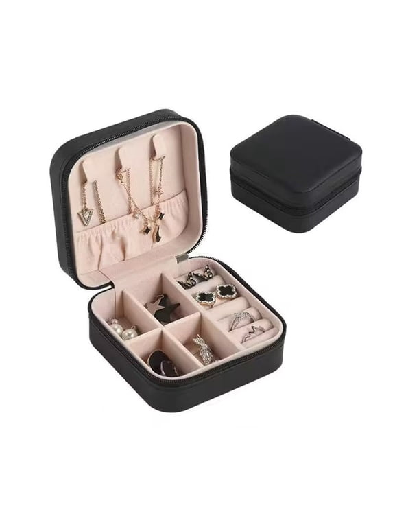 Portable Jewelry Organizer Box for Earrings Rings and Necklaces, Travel Storage Display Case with Wall Hanging Option for Girls