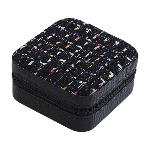 Portable Jewelry Storage Box for Earrings & Rings, Multi-Grid Leather Travel Organizer with Soft Lining, Stylish and Practical Small Jewelry Case