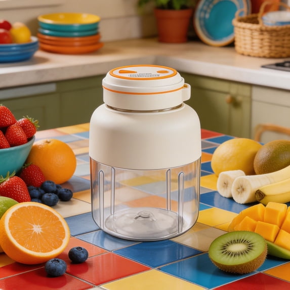 Portable Juicer Blender 800ml 1300ml USB Rechargeable - Powerful Ice Crushing Smoothie Maker for Travel, Gym, Office, Stainless Steel Blades, 2 Lids, Auto-Clean